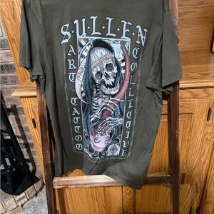 Sullen Men's Dark Green Tattoo Art Tee